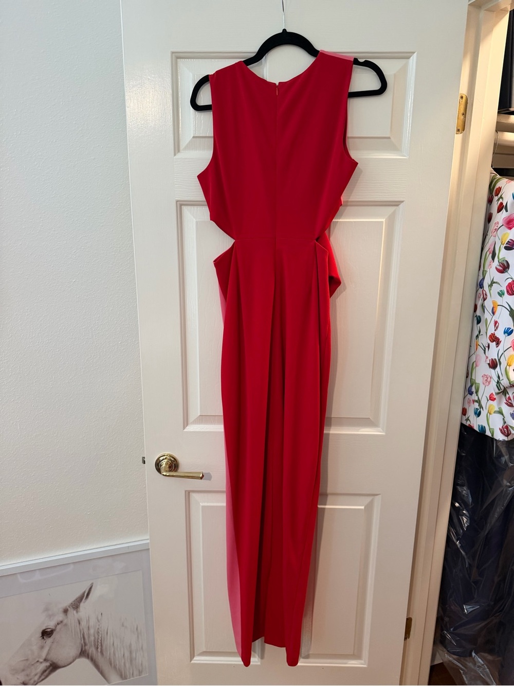 Colorblock Pink & Red Knot-Front Maxi Dress - Picture 2 of 5
